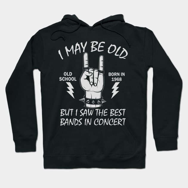 Born In 1968 Birthday for Heavy Metal Fans Hoodie by Hallowed Be They Merch